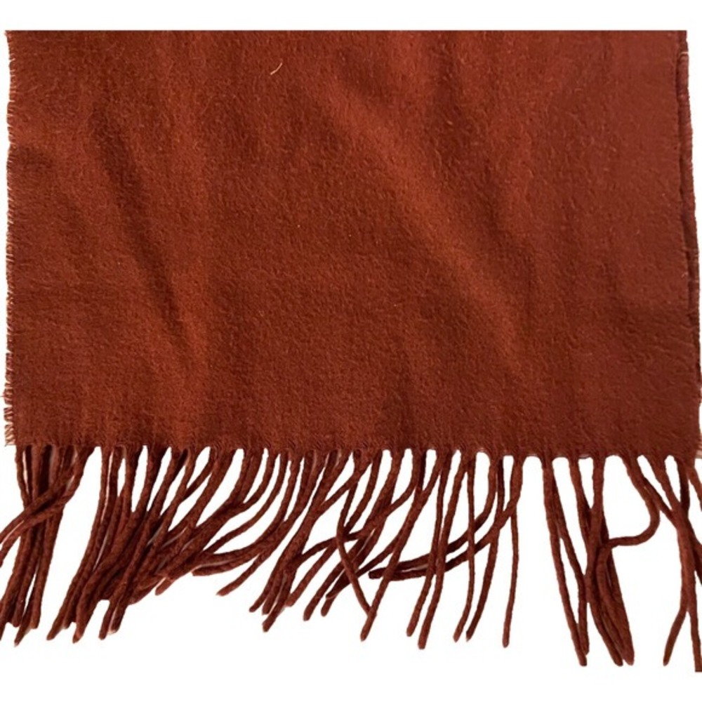 Cashmink scarf Germany V. Fraas burgundy 56" X 11" fringe soft warm acrylic